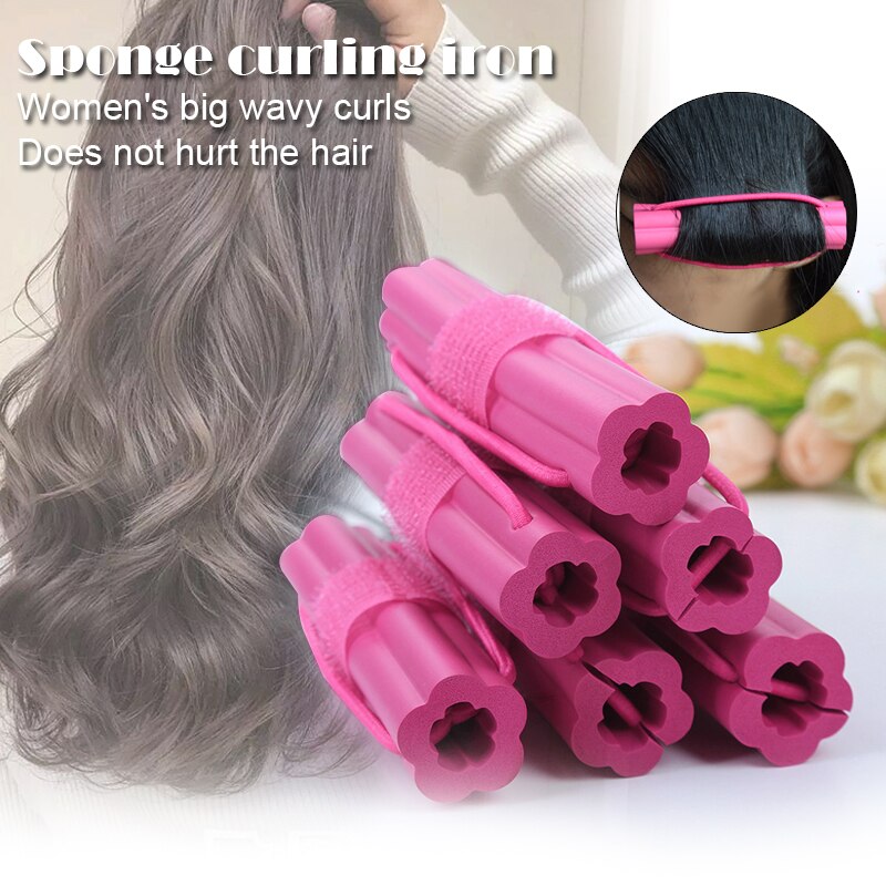 Rodillos de esponja rizadores de pelo para mujer, herramienta de estilismo DIY ondulada para rizos, herramientas de modelado, rizos de cabello de estilo, 1/6 Uds.