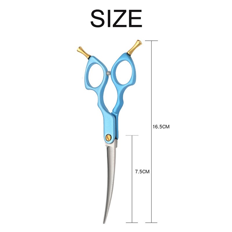Japan 440C Curved Dog Grooming Scissors 6/6.5 Inch Stainless Steel Pet Shear with Alloy Handle Teddy