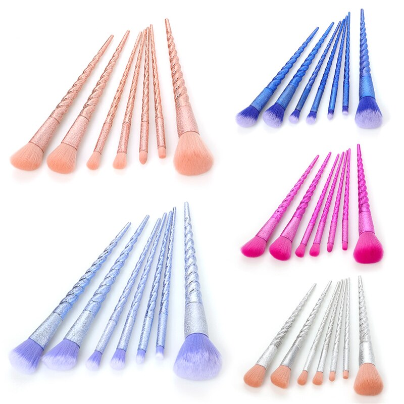 Zzdog 7 stuks make-upkwastenset zachte cosmetische schoonheidstools voor make-up poeder oogschaduw blush highlight compensatie