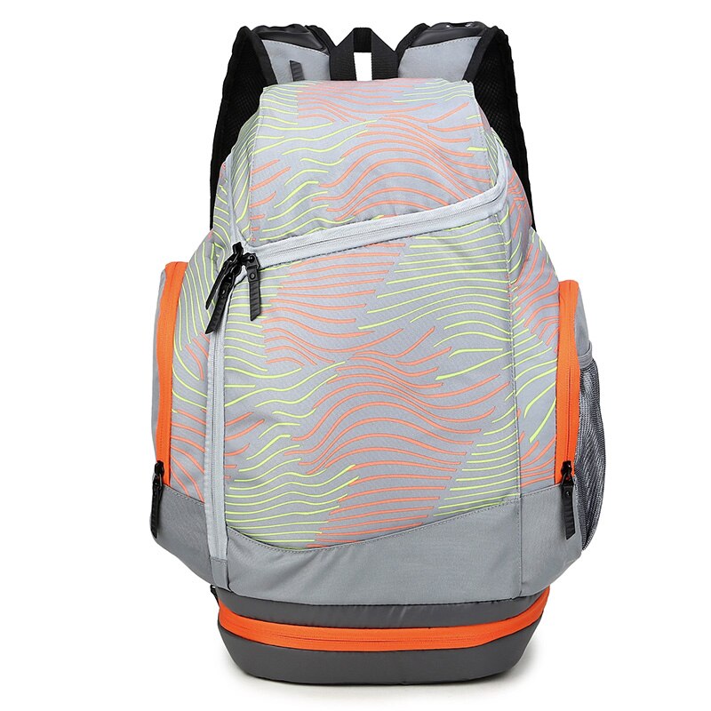 Mochila de hombro para deportes de gimnasio, mochila de baloncesto, mochilas escolares para adolescentes, mochila de balones de fútbol, bolsa para portátil, bolsa de red de fútbol para Fitness: Red gray