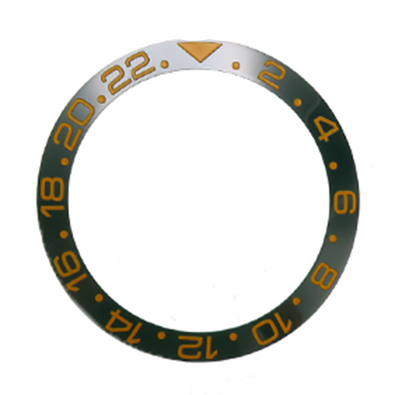 38mm Ceramic Bezel Watch Face Bezel Insert Fit 40mm Automatic Movement Watch Replacement Accessories: Green Gold