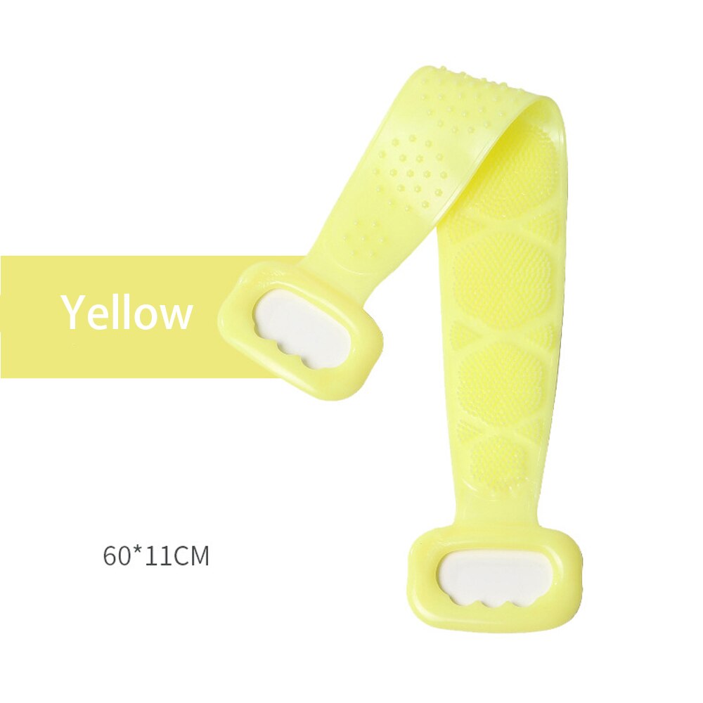 Elastic Back Massage Scrubber Scratching Back Towel Bath Belt Body Exfoliating Massage for Shower Body Spa Cleaning Shower Strap: Yellow
