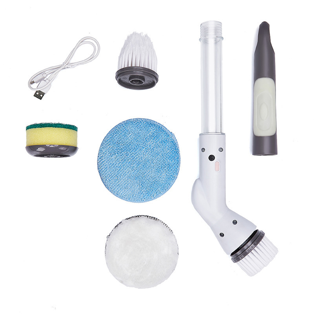 Épurateur rotatif électrique, brosse de nettoyage de douche sans fil, vitesse réglable, poignée d'extension de carrelage de salle de bain réglable: Default Title