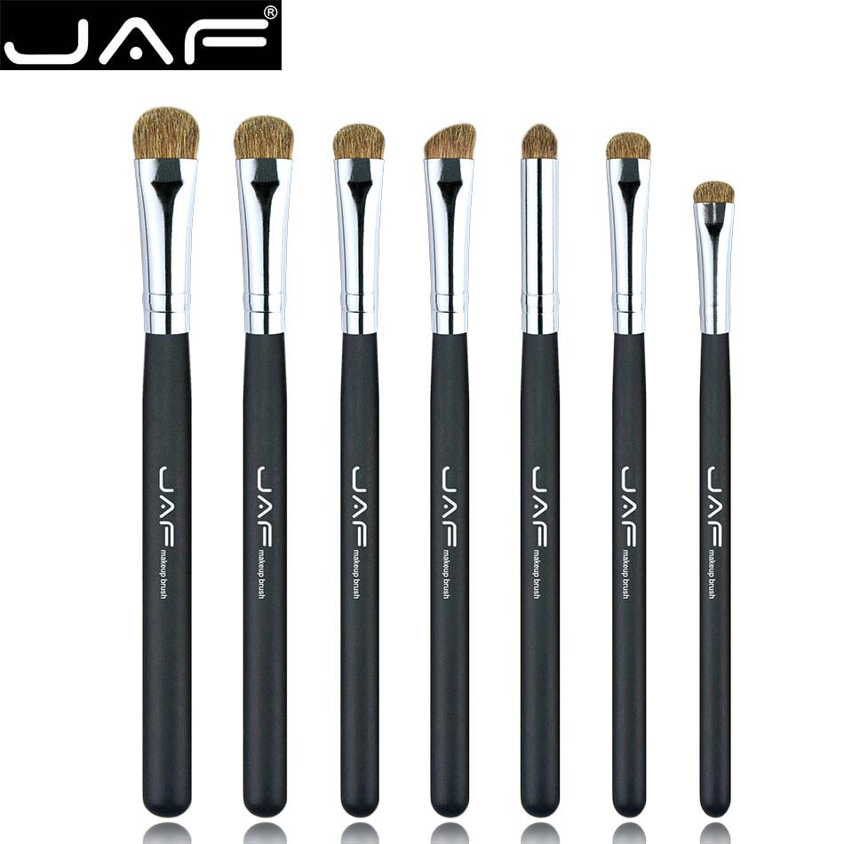 Jaf 7 Pcs Oogschaduw Borstels Voor Make-Up Classic 100% Natuurlijke Dierlijk Haar Oogschaduw Blending Make Up Brush Set JE07PY