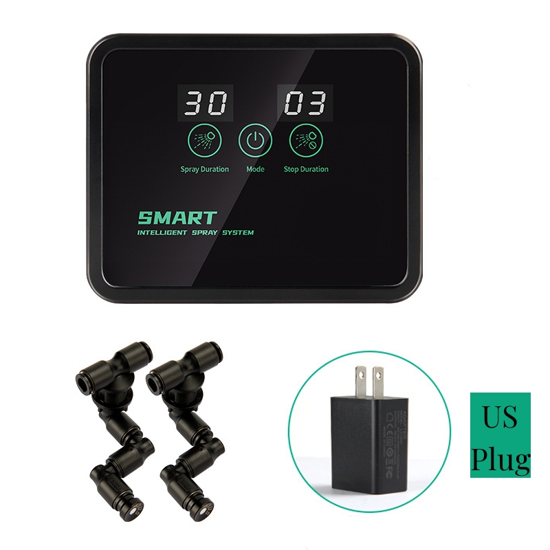 Umidificador electrónico inteligente, Fogger, Terrários, Névoa Automática, Temporização das Florestas Tropicais, Spray System Kit, Controlo por aspersão: YELLOW