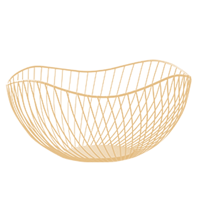 Nordic Metal Wire Countertop Fruit Bowl Basket Tray Table Decoration Metal Simple Fruit Tray: Red