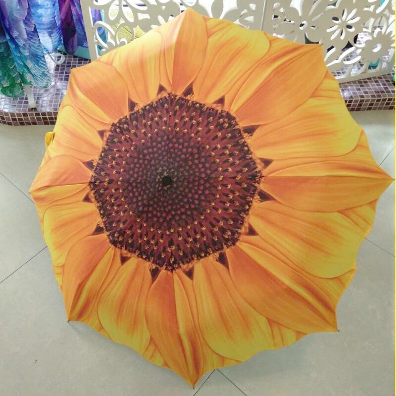 Regen Regenschirm Falten Sonnenblumen Regenschirm Kreative Silber Kleber Sonnenschutz UV Schutz Sonnenschirm Ultra Licht Regenschirm