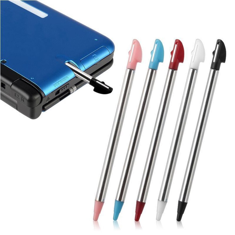 5 stks/set Kleurrijke Metalen Intrekbare Stylus Touch Pen Video Game Voor Nintendo XL LL Game Accessoires Scherm Beschermende Stylus Pen