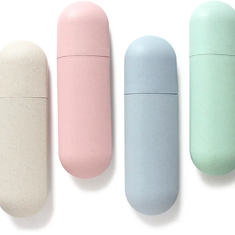 Kannettava hammasharjateline matkahammastahna hammasharjan järjestäjälaatikko suojaa kantta vehnän olkihammastahnaa pölyn säilytyskotelo