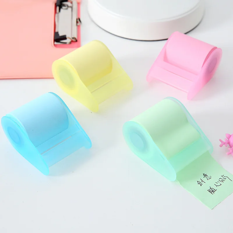 Bloc de notas adhesivas de papel, dispensador de notas adhesivas, Material de papelería, marcapáginas, suministros escolares, álbum de recortes, manualidades, cinta de tachuelas bajas