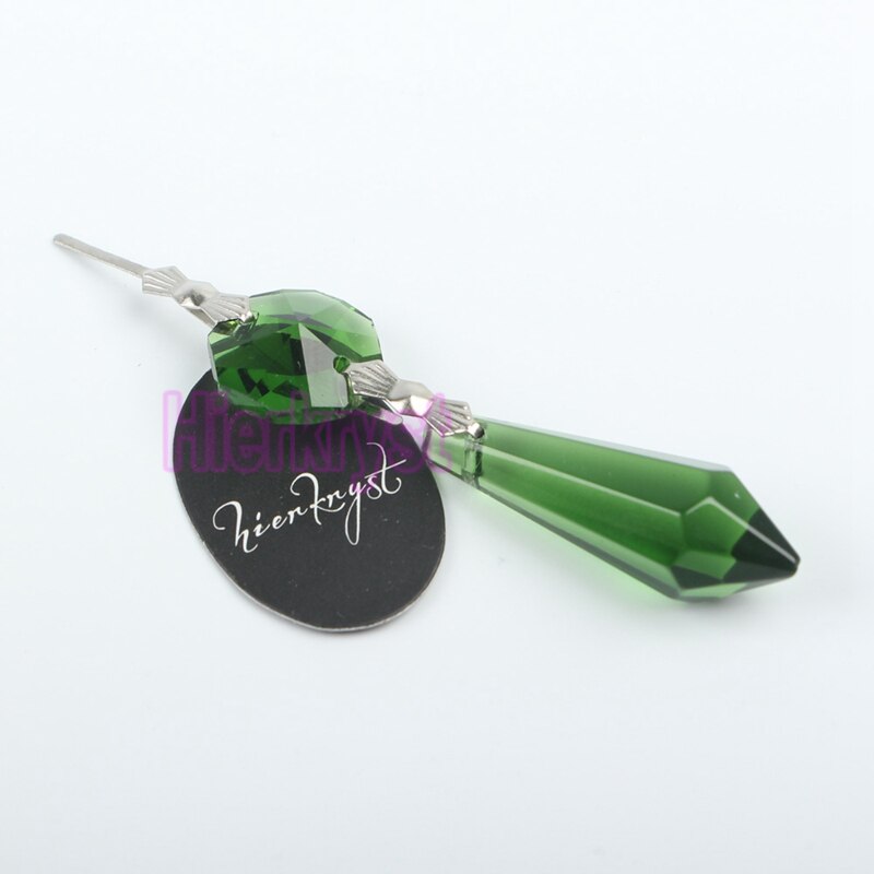 Hierkryst 30 stk / mye grønn lysekrone glasskrystaller lampe prismer deler istapp hengende anheng 38mm 1.49 "  #1909-3