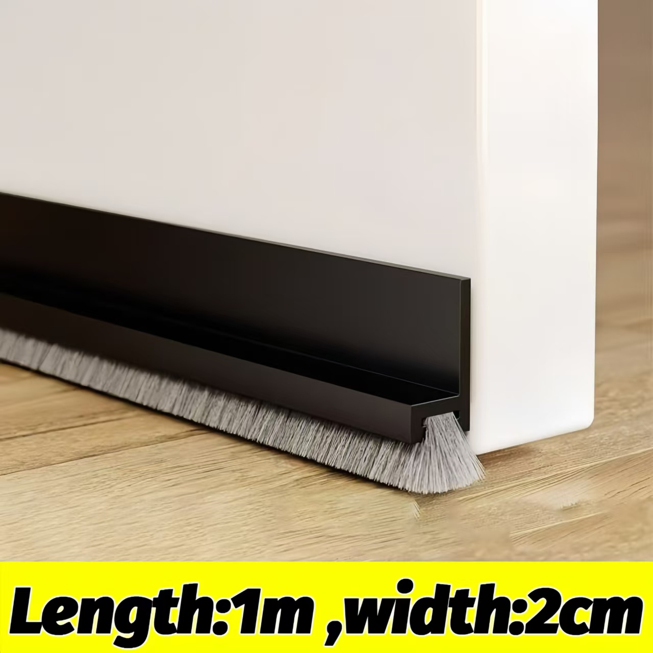 6/1M Door Bottom Brush Seal Strip with Brush Dust Prevent Rubber Blocker Insect Proof Home Windproof Self Adhesive Seal Strips: Khaki / 5M