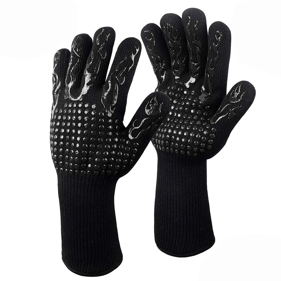 1 par luvas de forno luvas de alta temperatura resistência cozimento ferramentas de cozinha luvas de silicone resistente ao calor luvas de forno: C-1 pair