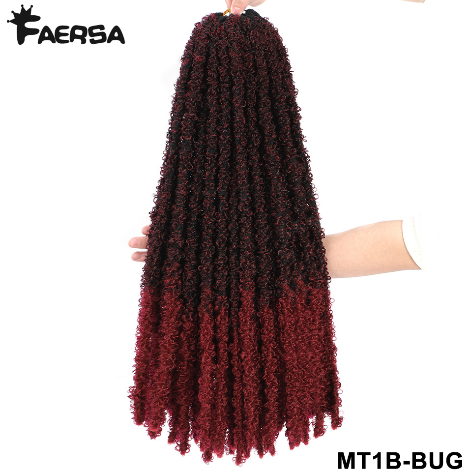 Borboleta locs crochê cabelo dreadlocks meche falso fechaduras crochê tranças de cabelo extensões fechaduras macias trança encaracolado cabelo sintético