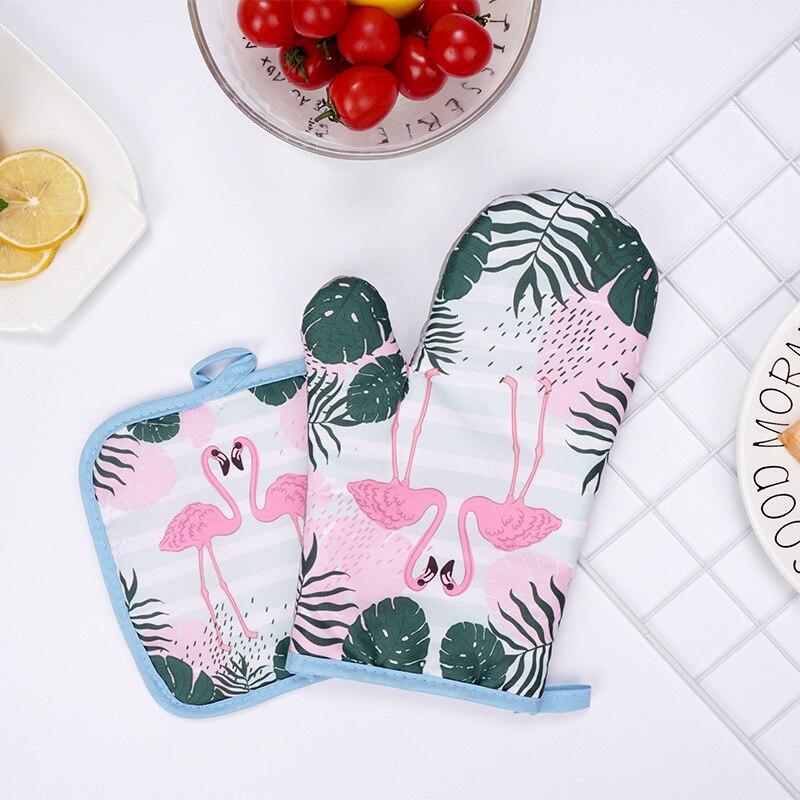 Gant micro-ondes manique ustensiles de cuisson bleu et blanc 100% coton mitaines de four et tapis de manique pour Bbq ou cuisine gant de cuisson 38: 5