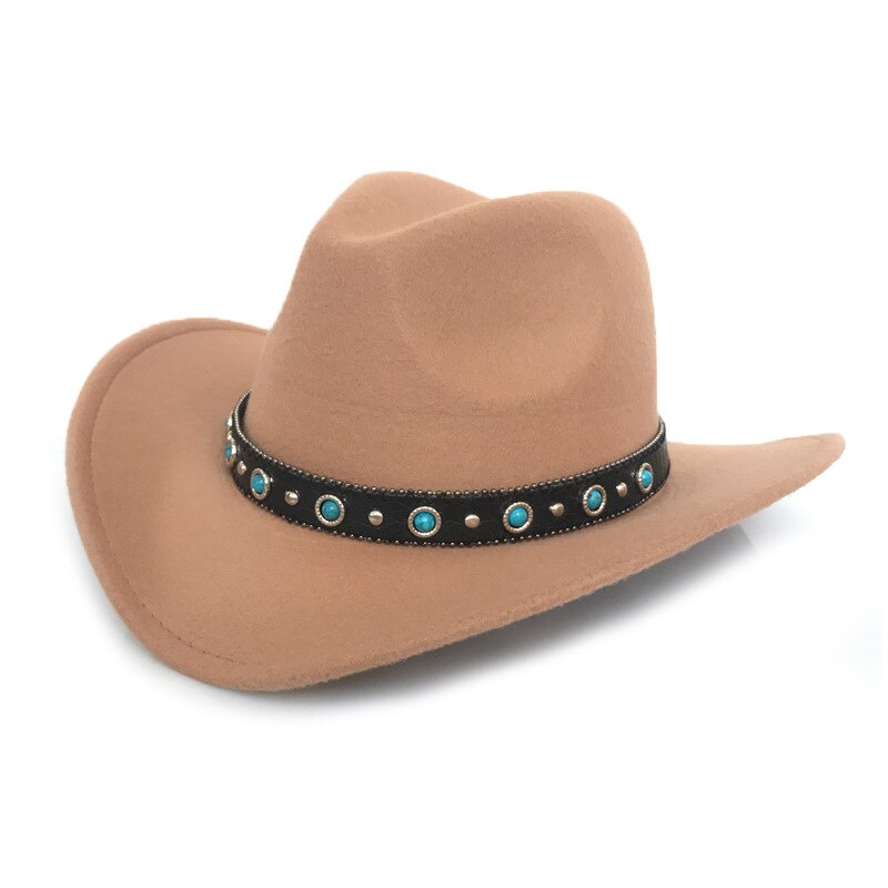 Summer Men Cowboy Hat Women Retro Vintage Turquoise Leather Strap Cowboy Cowgirl Caps Western Summer Sun Hat B87: 7