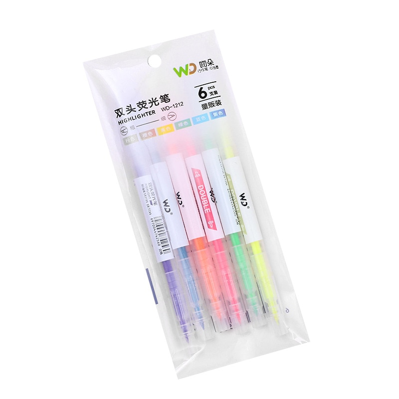 3/6 teile/satz Doppel Kopf Fluoreszierende Marker Stift Nachfüllbar Pastell Zeichnung Stift Für Studenten Schule Schreibwaren Büro Liefert