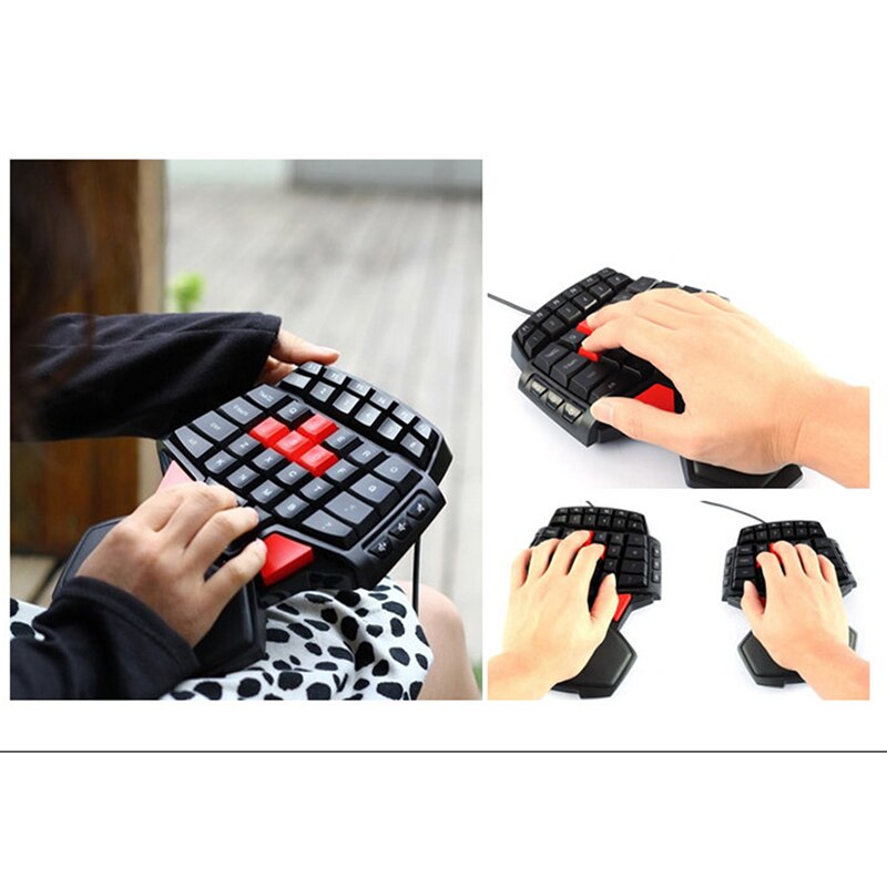 Enhandsspeltangentbord bärbart mini usb-tangentbord för pc  ps4 xbox gamer ergonomiskt tangentbord enhands pc bärbar dator