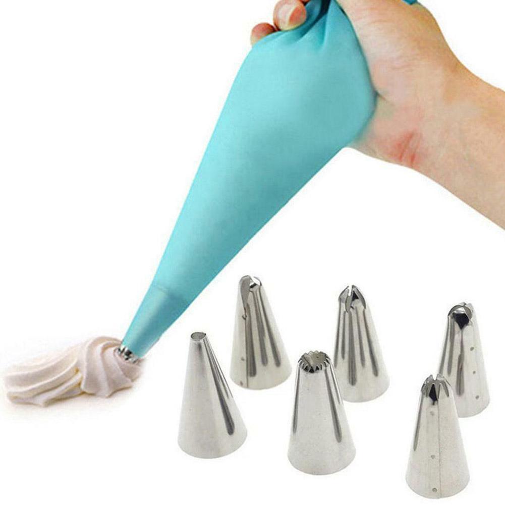 12 Stks/set Staal Nozzle Gebak Tips Converter Diy Eva Cake Gebak Decorating Gereedschap Tas M9K9
