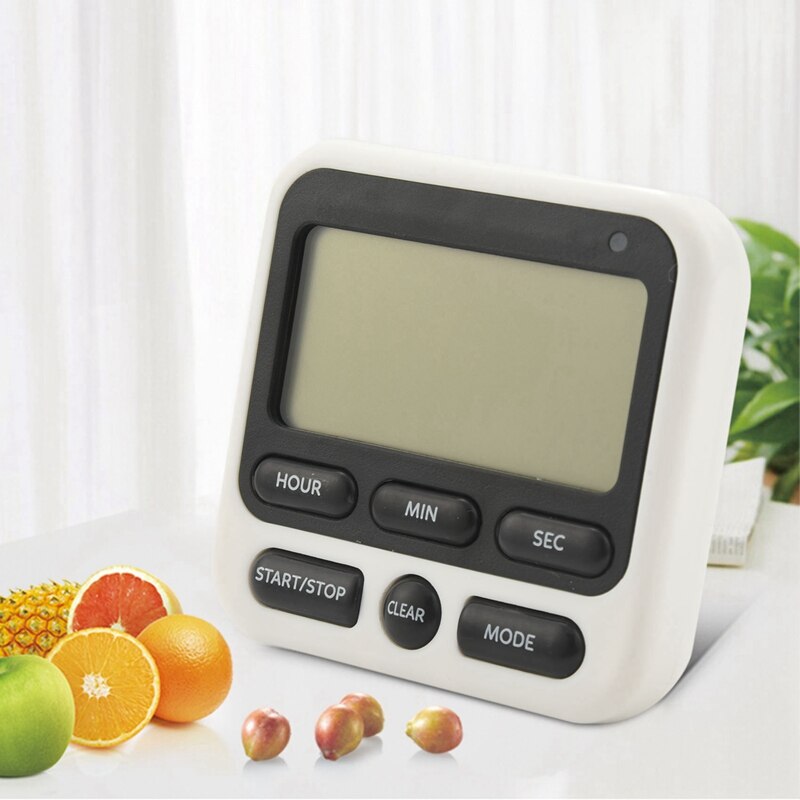 Digital Kitchen Timer with Mute/Loud Alarm Switch ON/OFF Switch, 12 Hour Clock &amp; Alarm, Memory Function Count Up &amp; Count Down fo