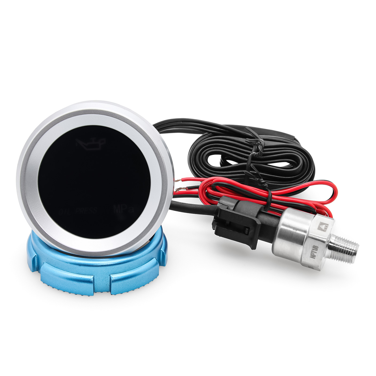 Misuratore di pressione dell'olio digitale a LED manometro dell'olio con sensore della pressa dell'olio 0-1.00 Mpa misuratore di pressione dell'olio per auto 12V per veicolo camion auto