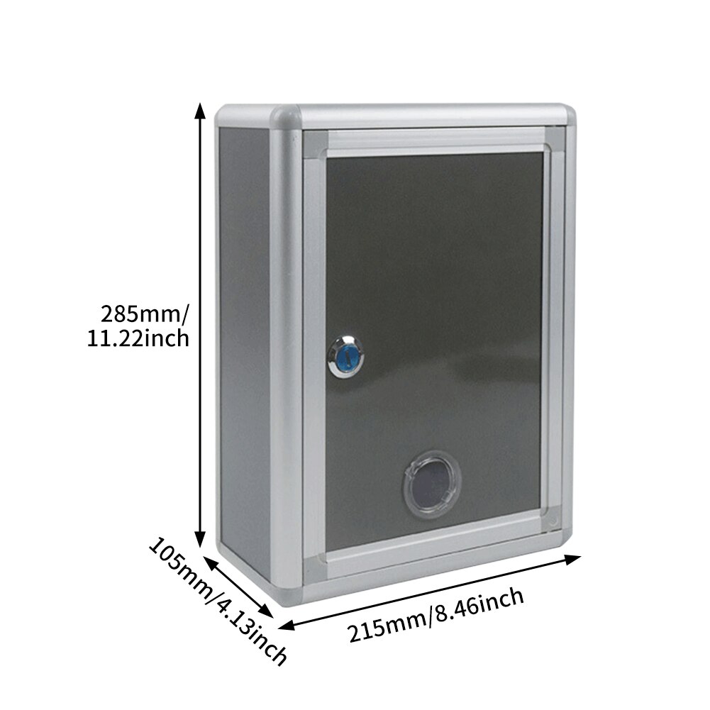 Post Box Garden Ornament Letter Wall Mounted Aluminum Alloy Silver Large Capacity Weatherproof Lockable Secure Home Outdoor