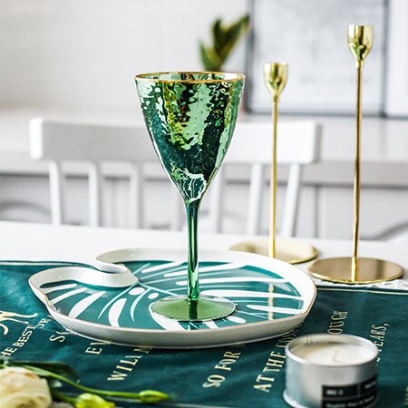 Vert classique japonais émeraude marteau en forme de verre Net rouge verre rouge vin Champagne coupe Restaurant décoration tasse: TY002