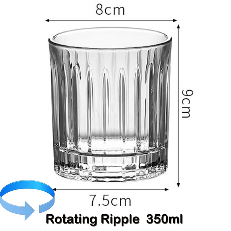 Rotating Whiskey Glass Old Fashioned Glass for Drinking Bourbon,Scotch,Cocktails ,Whisky, Shake Cup Personality Glass: Rotating Ripple