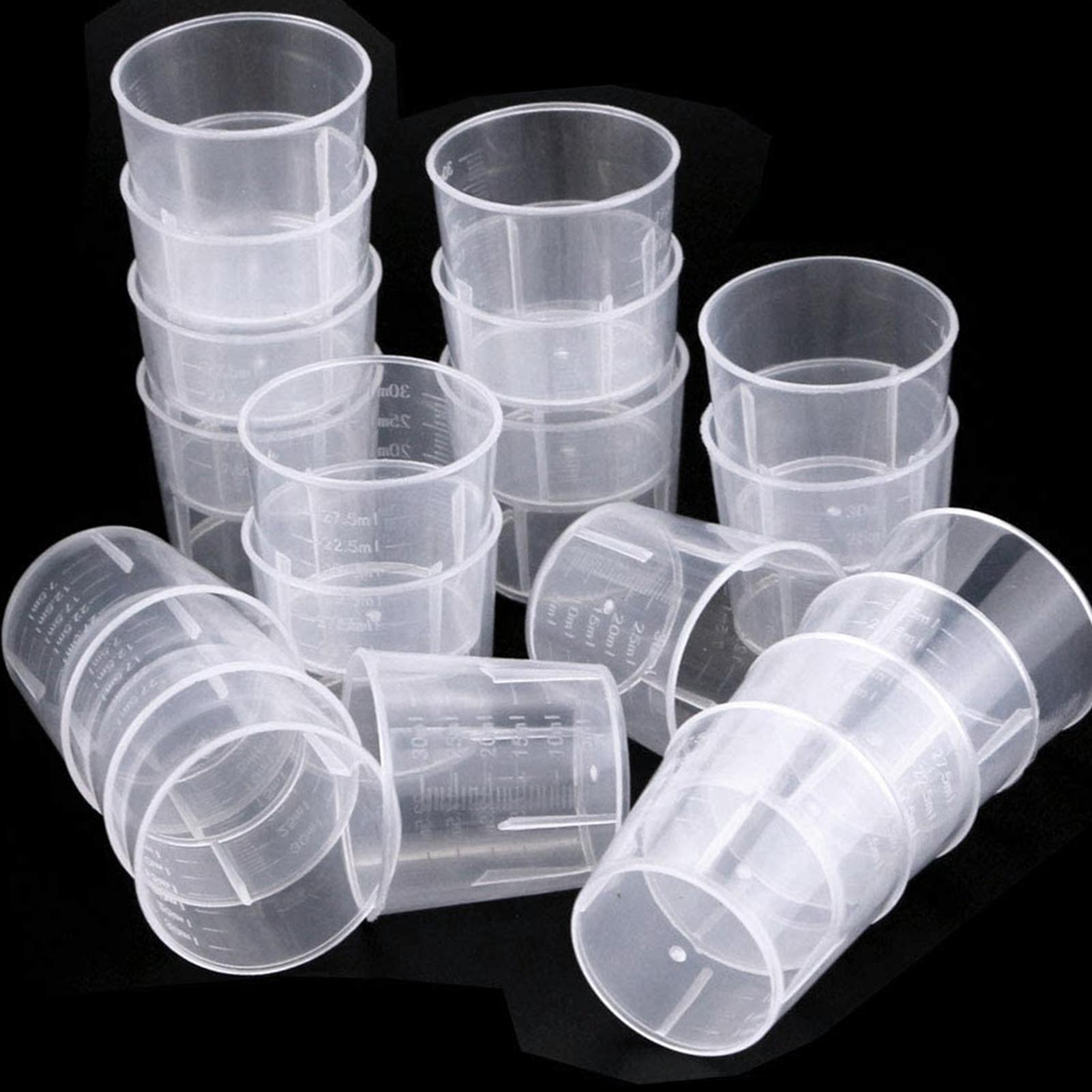 20 pçs 60ml plástico graduado copo de medição clara escala mostrar caneca transparente cozinha cozinhar laboratório graduado copo
