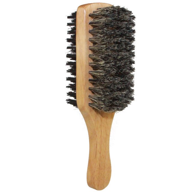 Mens Boar Bristle Hair Brush - Natural Wooden Wave Brush For Male, Styling Beard Hairbrush For Short,long,thick,curly,wavy Hair: M