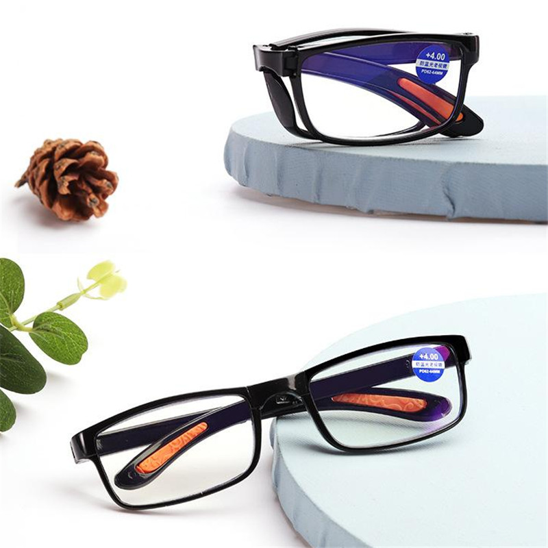 Zilead Portable Folding Blue - Proof Reading Glasses Ultra-Light Eye-Protecting Reading Glasses +1.0+1.5+2.0+2.5+3.0+3.5+4.0