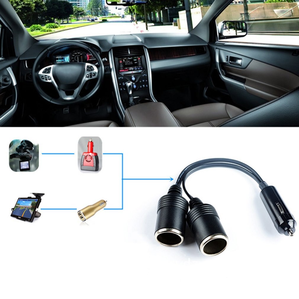 Dual Port Car Cigarette Lighter 12V-24V Power Charger Adapter Socket Splitter Female Socket Bakelite Plug Connector Adapter