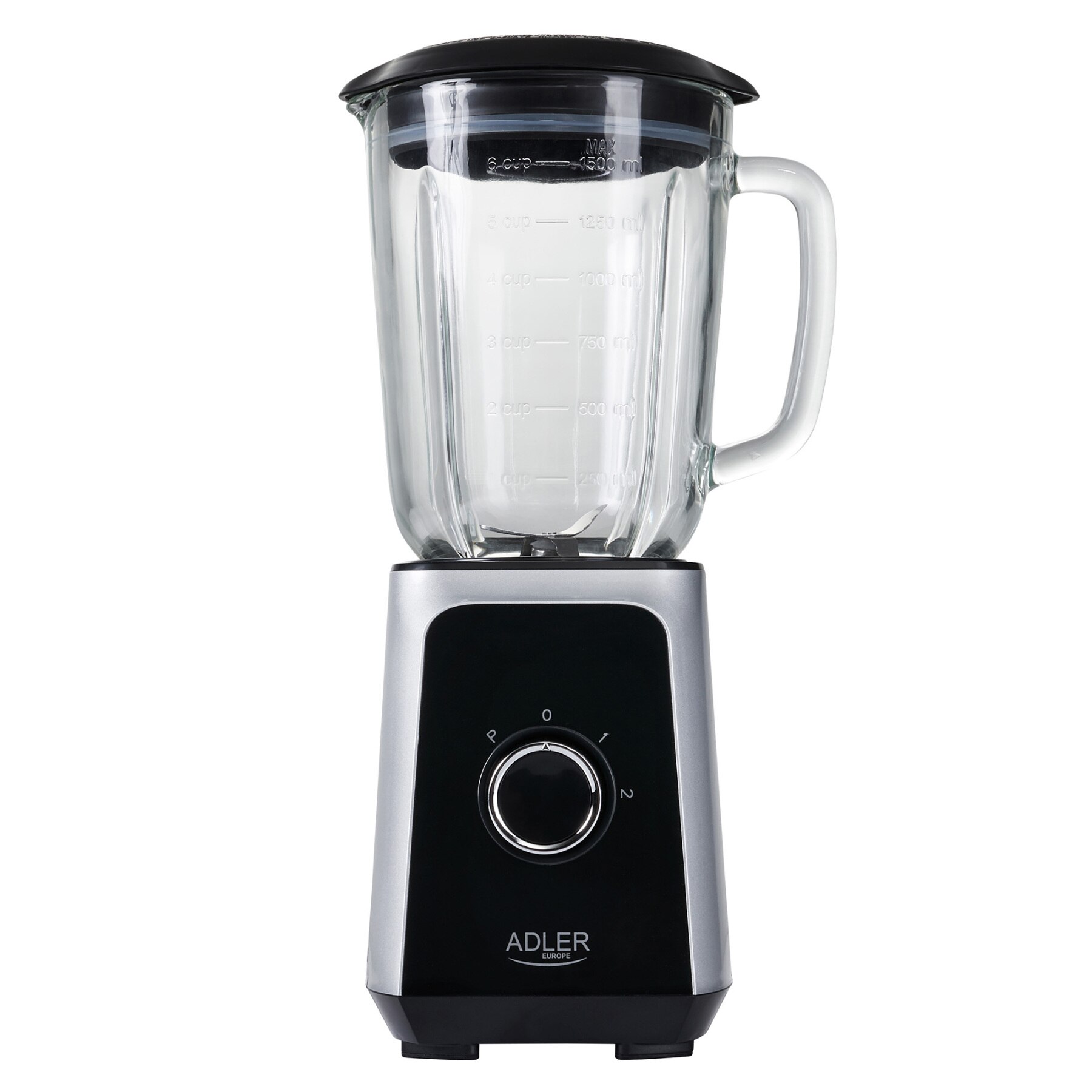 Adler – gobelet américain AD4076, pichet en verre de 1,5l, 2 vitesses, fonction de pic à glace, lames en acier 1000W argent