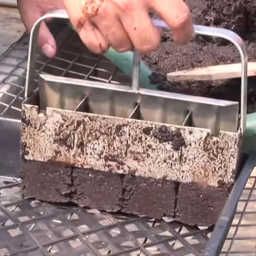 2 inch Manual Soil Blocker Stainless Steel Handheld Soil Block with Handle Plant Soil Blocking Tool Seedlings Garden Accessories