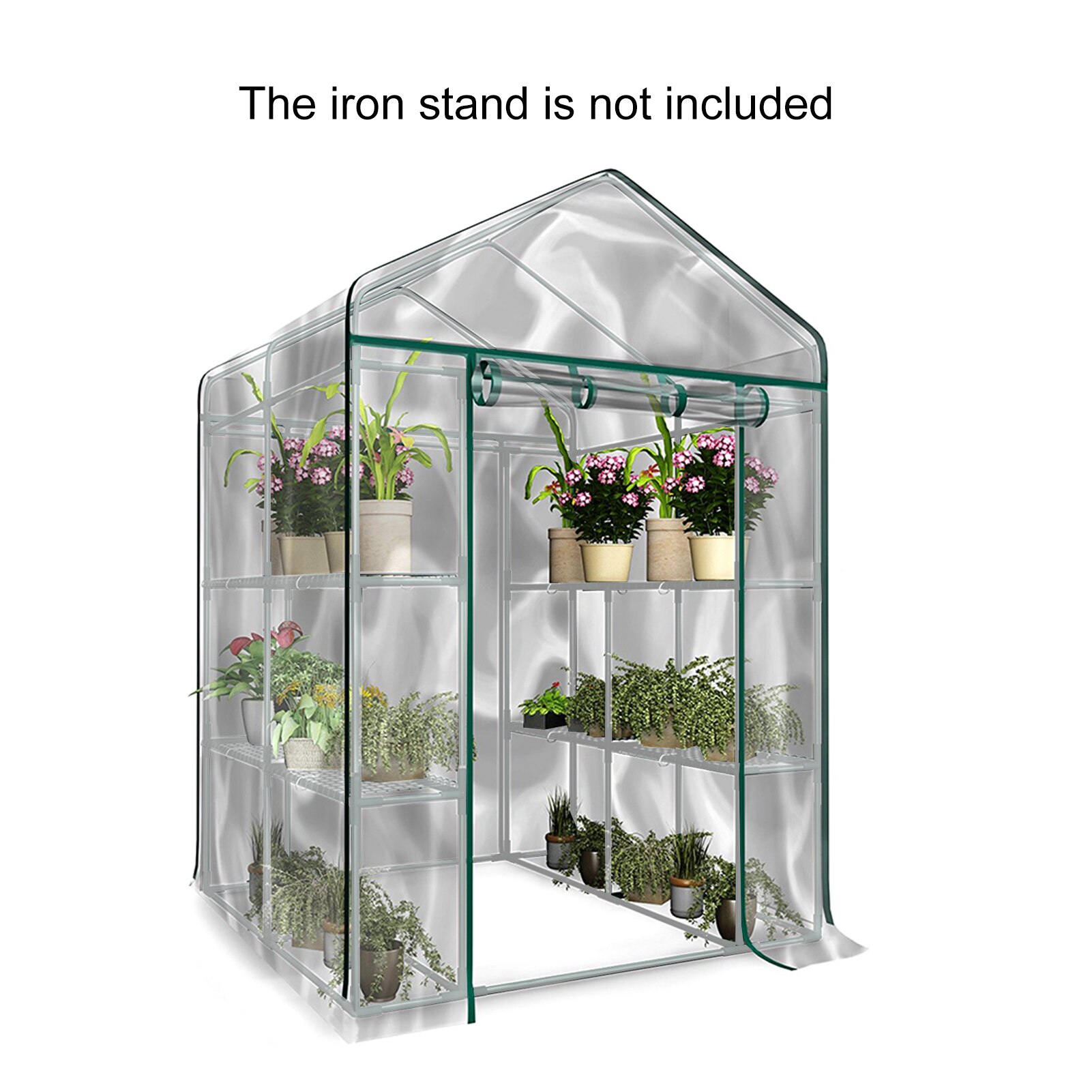 Greenhouse Cover Folding PVC Transparent Household Plant Cover Waterproof Garden Plants Cover (Without Iron Stand)