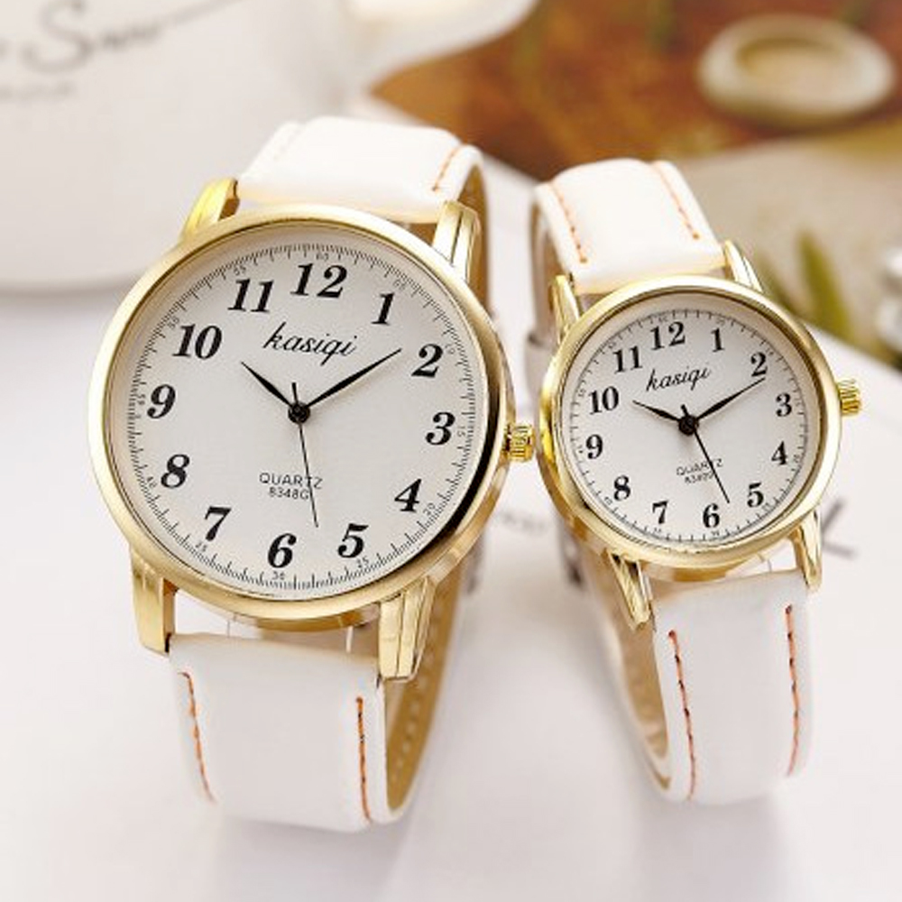 Klassieke Liefhebbers Horloges Mannen Vrouwen Casual Lederen Band Quartz Jongen Meisje Paar Horloge Paar Horloge