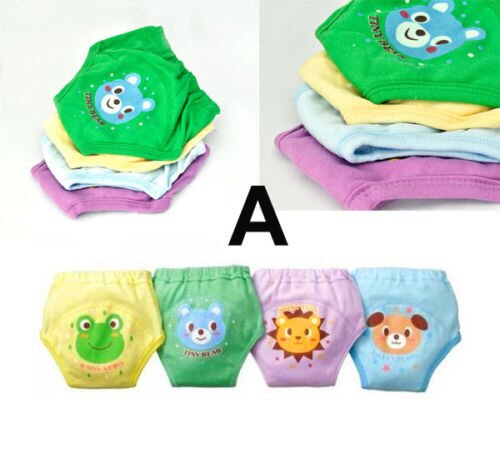 Calça treino infantil à prova d&#39;água com 4 camadas, 4x, para bebês, meninos e meninas, reutilizável, 4 peças, cores difusas, imperdível