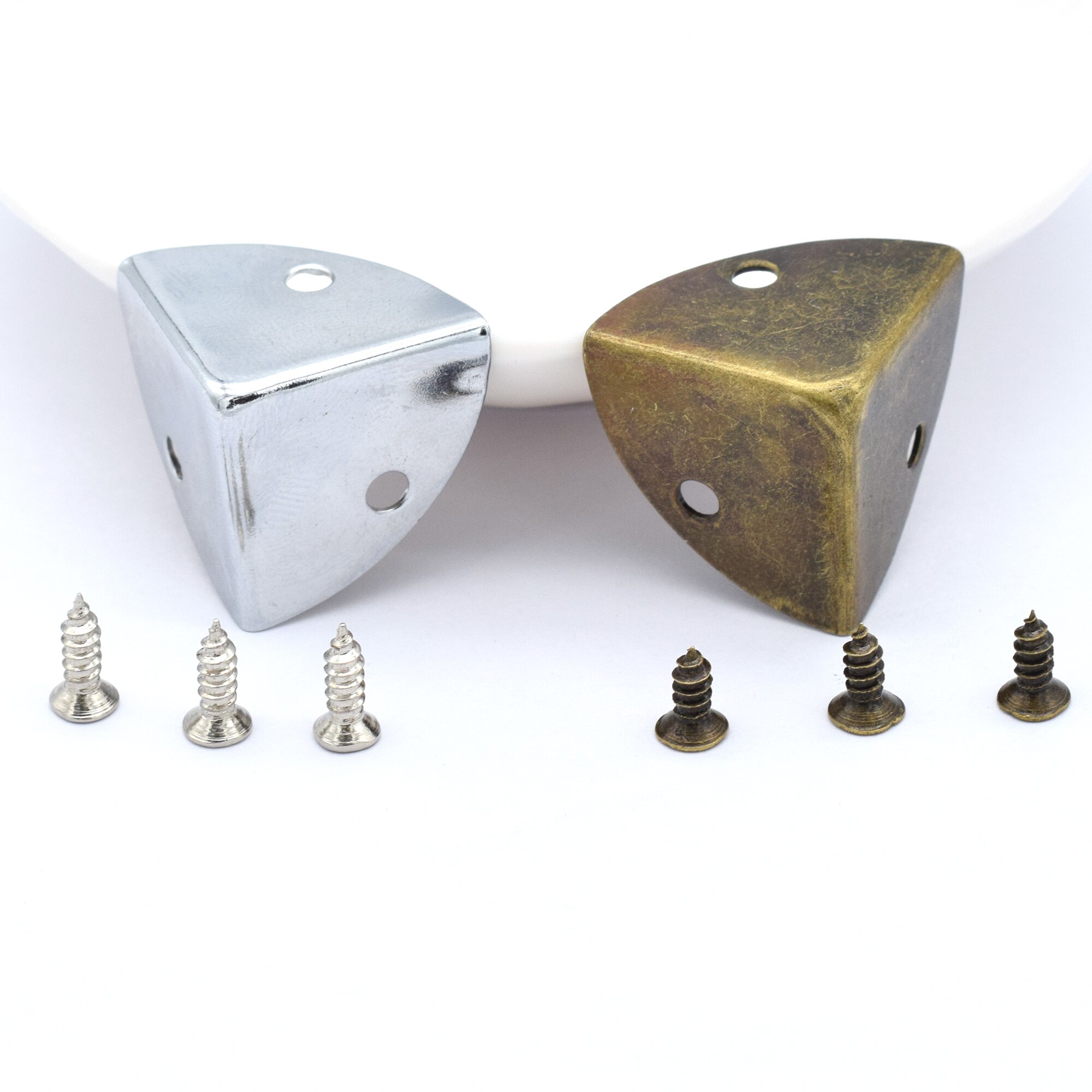10pcs Metal Box Corner Antique Bronze/Silver Protector Wrap Angle Tool Box Corner Decorative Edge Safety Box Angle Guard