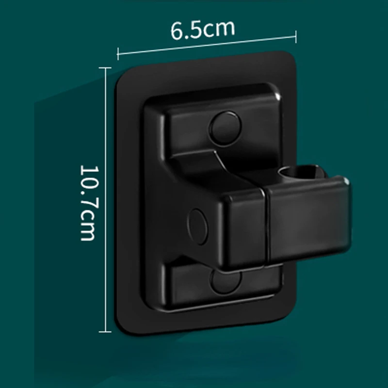 1Pc Douchekop Houder Verstelbare Wandmontage Douche Houder Zelfklevende Douchekop Handheld Beugel Badkamer Accessoires: Black
