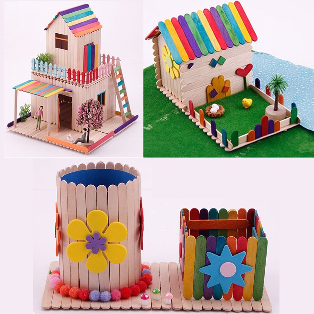 Palito de cubitos de hielo para niños, 50 Uds., accesorios para manualidades, palos de paleta, palos de polo, herramientas para crema de piruleta