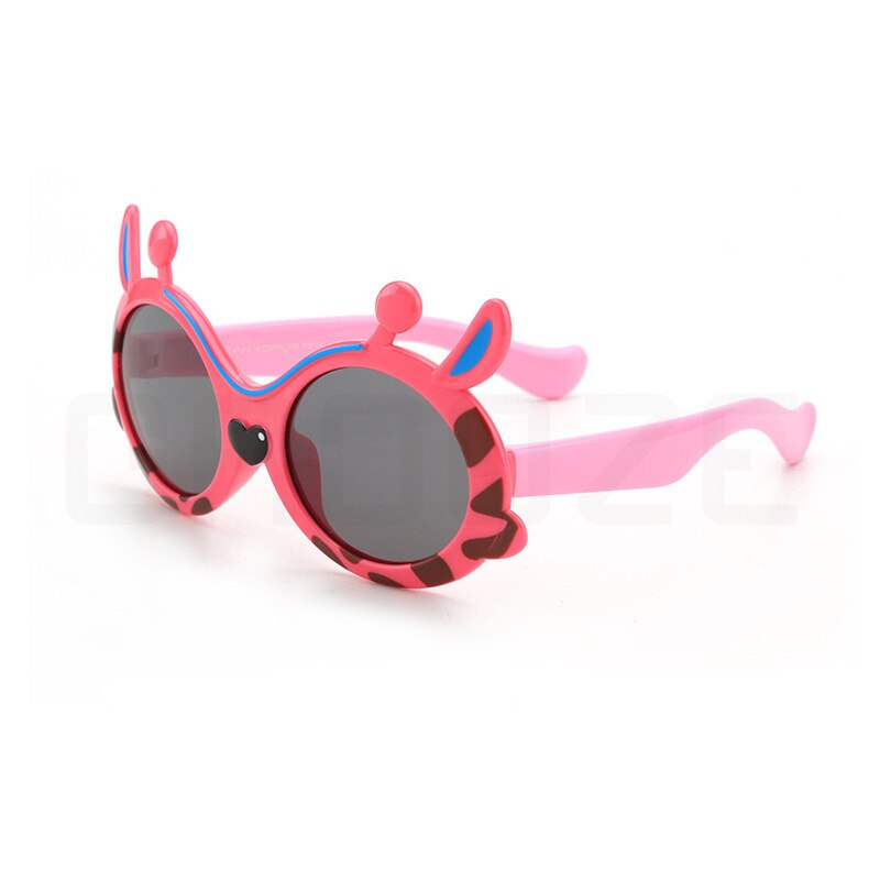 GAOOZE Children Polarized Sunglasses Luxury Polarizing Glasses Boys Girls Sunglasses Oval Giraffe Animal Glasses Oculos LXD261: Pink Red Gray