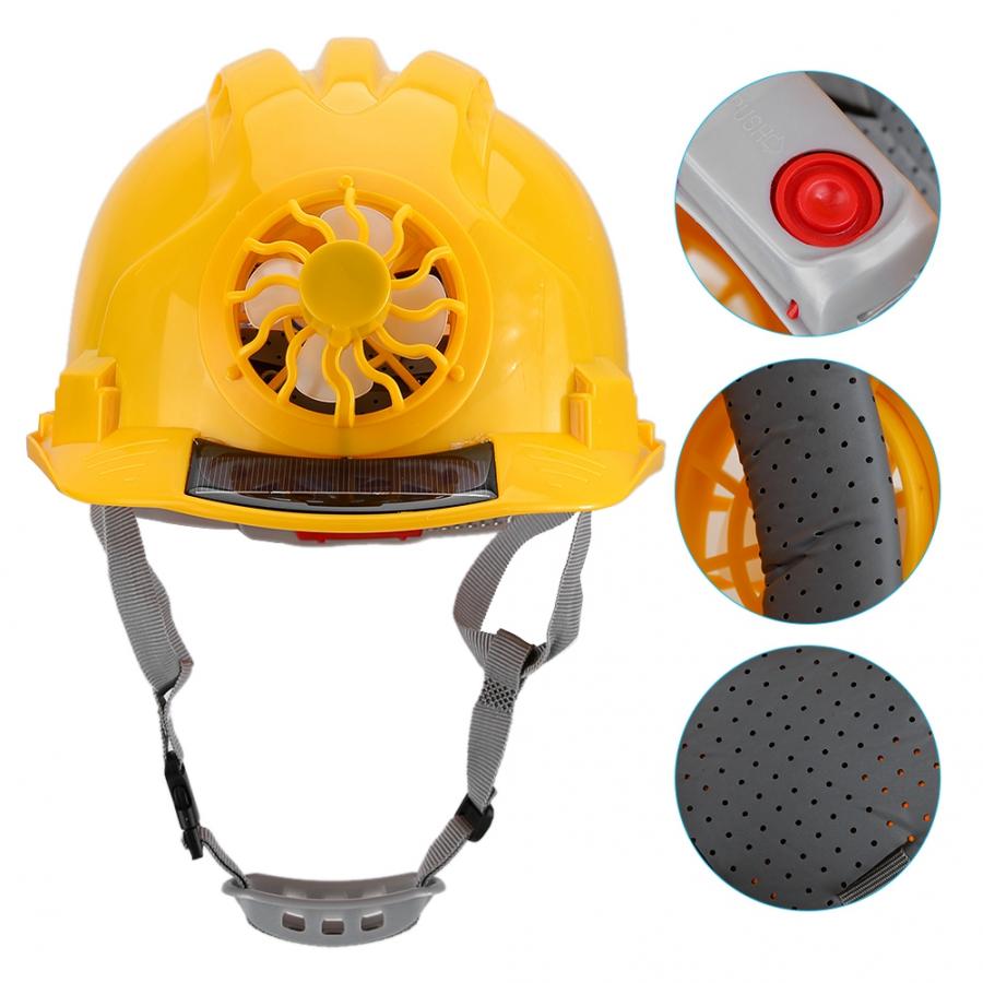 safety helmet Outdoor Safety Helmet with Solar Power Fan Working Hat Construction Protective Cap Yellow