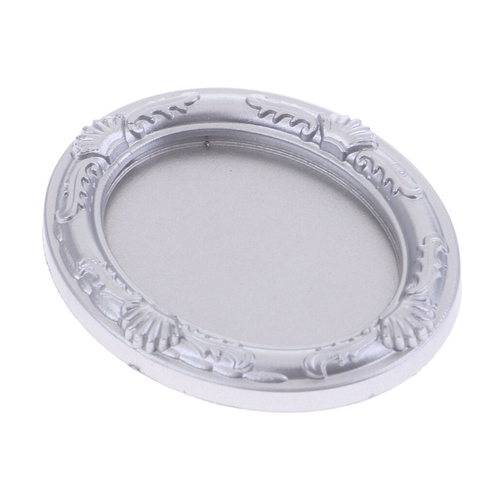 1/12 scale Dollhouse Miniature Decoration European Vintage Style Mini Silver Framed Mirror