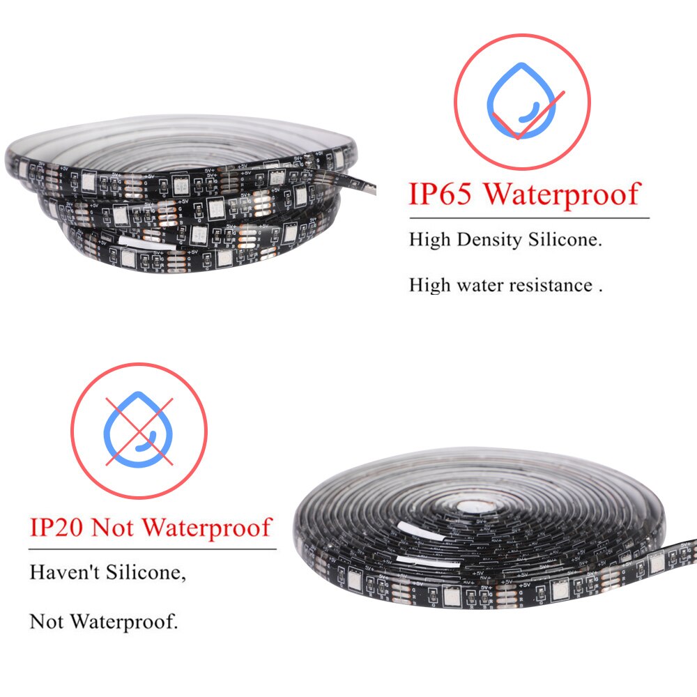 0.5/1/2/3/4/5M Bluetooth RGB LED Strip Light SMD5050 Diode Tape Flexible Neon Ledstrip Ribbon LED Strip USB 5V TV Backlight