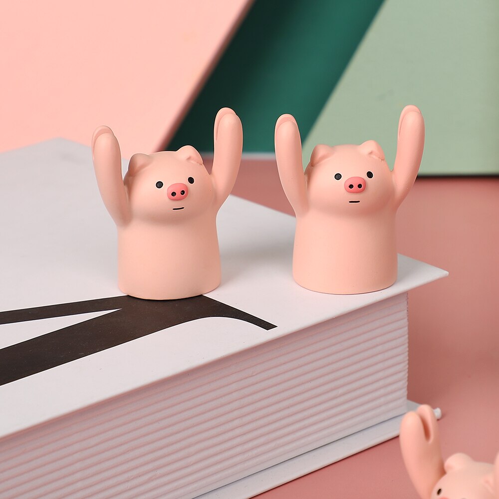 Jianuwu 1 stk sød tegneserie gris hæve hænder mappe desktop sød tegneserie pige hjerte lodret pendul note fotomappe ornamenter