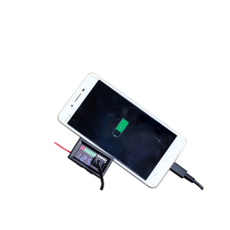 Led digital display voltmeter spänningsmätare volt tester dubbel usb 5v 2a för  dc 12v bilar motorcyklar fordon batterikapacitet