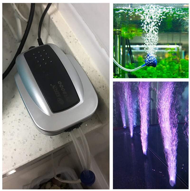 Aquarium Mini Air Compressor Fish Tank Silent Air Pump Oxygen Maker Pump Aerator Aquarium Accessories Used With Air Stone Valve