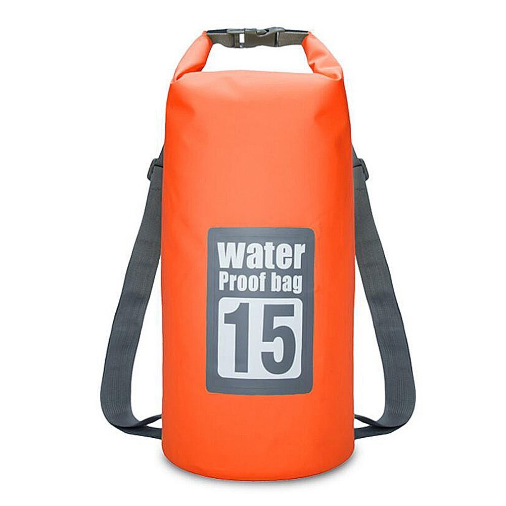 Sacs étanches 5l, 10l, 15l, 20l/30l, sac sec de rangement pour canoë, Kayak, Rafting Sport de plein air, Kit de voyage, sac à dos: 15L-Orange