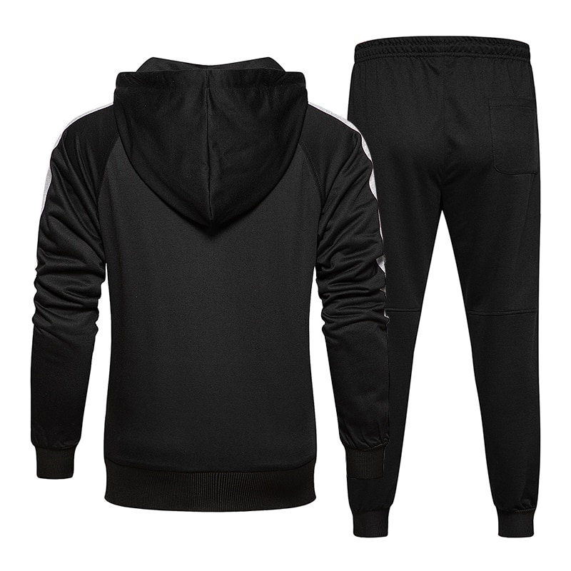 Merk heren sets casual hoodie trainingspak herfst winter heren set jassen + broeken joggingpak heren sportkleding streep bedrukt rits