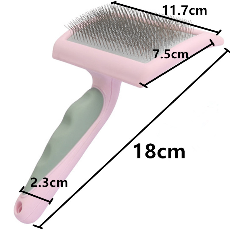 Brosse pour chien en acier inoxydable, peignes de Massage pour chien, brosse de toilettage pour animaux de compagnie, outils de nettoyage, poignée souple, peigne pour chat: Violet